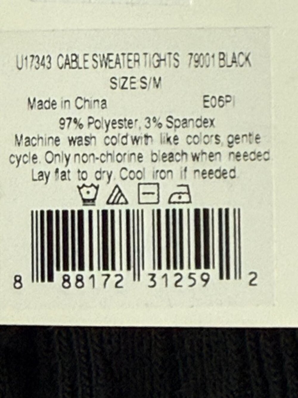 HUE Women's Cable Sweater Tights BLACK S/M - Picture 4 of 4